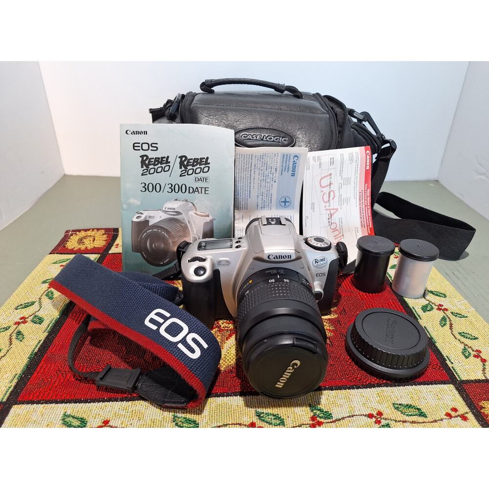 Canon EOS Rebel 2000 35mm Film Camera EF 35-80mm Lens Kit Tested NM